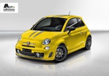 Abarth naar Bologna met 695 Tributo Ferrari in Giallo Modena