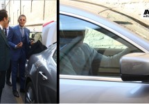 Lapo Elkann naar het werk in Maserati Ghibli