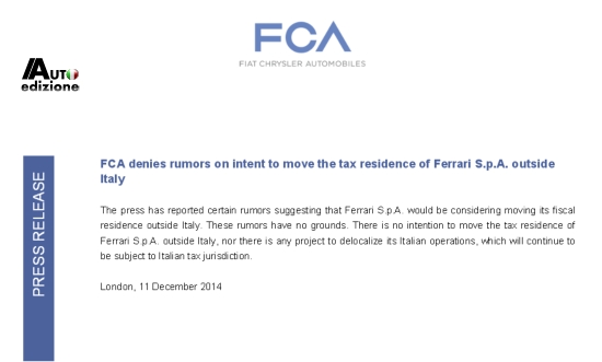 FCA denies