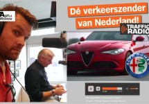 Alfa-praat bij Traffic Radio even voor presentatie Giulia