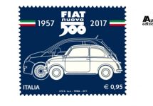 Bezegeling 60 jaar Fiat 500 met speciale postzegel